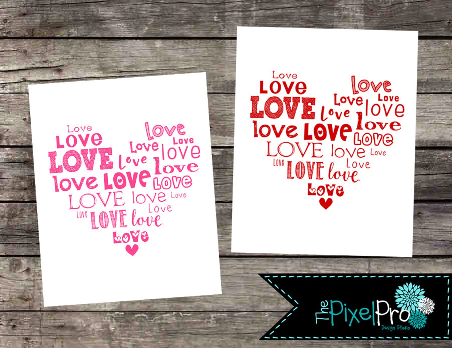 Valentine's Day Subway Art Printable Love Heart - Etsy