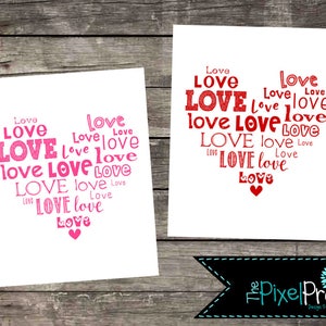 Valentine&#39;s day subway art printable love heart, Valentines love decor printable file, Love heart decor print, Valentine&#39;s day heart decor