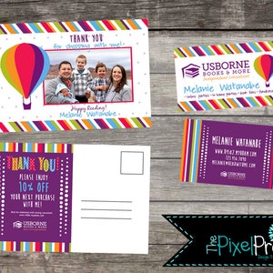 Cartão de visita Usborne e pacote de cartão postal de agradecimento usborne, cartão de visita usborne, cartões de agradecimento usborne, cartão de desconto usborne, USBORNE