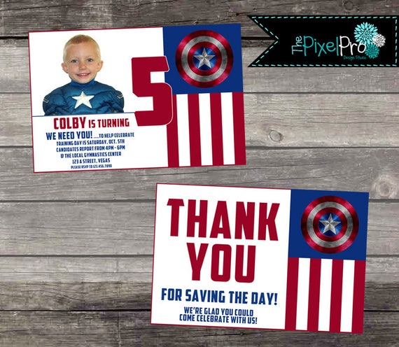 Invito Festa Di Compleanno Di Capitan America Con Rosso Bianco E Blu Capitano America Bday Capitano America Partito Invita Compleanno Americana