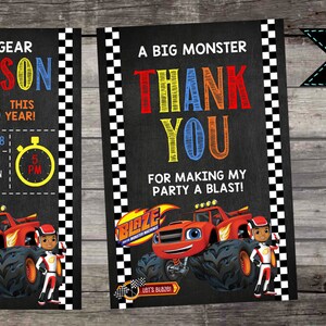 Blaze Birthday Party Invitation, Blaze Monster Truck Birthday Party ...