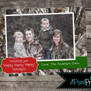 Camo Weihnachtskarte, Happy Happy Happy Christmas Karte, Weihnachtskarte, Jagd Weihnachtskarte, Weihnachtskarte mit happy happy happy und camo