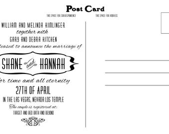 Tarjeta postal de invitación de boda imprimible (archivo digital)