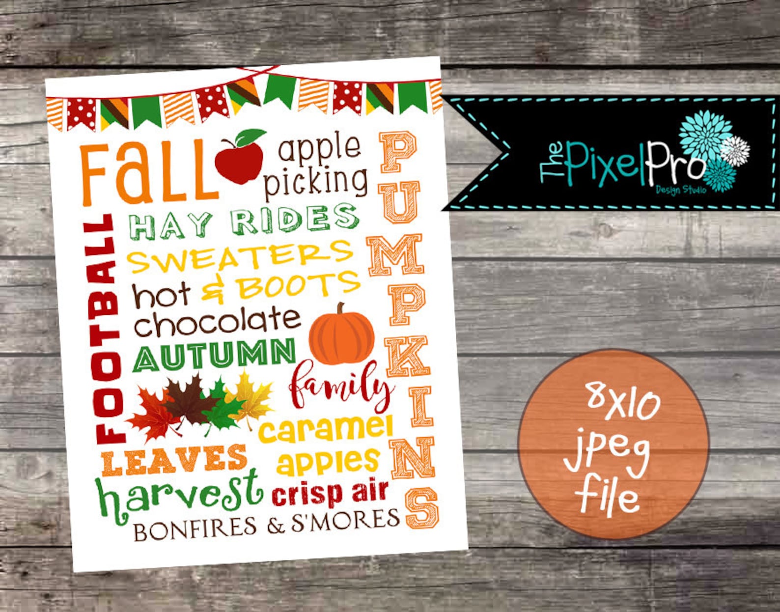 Fall Subway Art Printable Fall Decor Printable File DIY Fall - Etsy