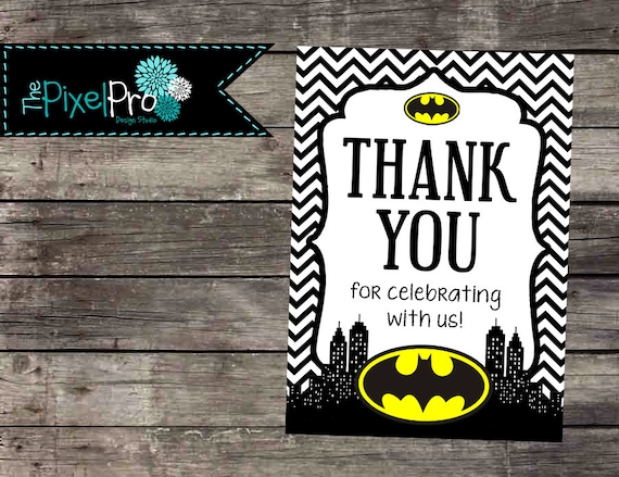 Carte De Remerciement De Batman Pour Anniversaire Carte De Etsy Carte De Remerciement De Batman Pour Anniversaire Carte De Etsy