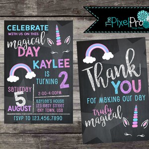 Invitación de cumpleaños de unicornio, invitación a fiesta de cumpleaños de unicornio, anuncio de cumpleañeras de unicornio, cumpleaños de unicornio de niña, pastel tema de unicornio