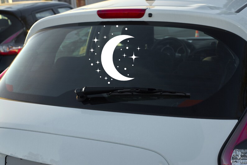 Glowing Crescent Moon Bumper Sticker // Choose Your Decals Etsy