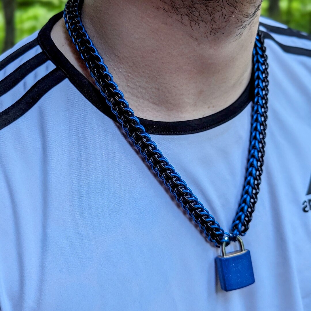 Blue & Black Full Persian Chainmail Necklace - Etsy