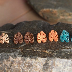 Monstera earrings, Leaf earrings botanical, Polymer clay plant earrings, Forest jewelry clay
