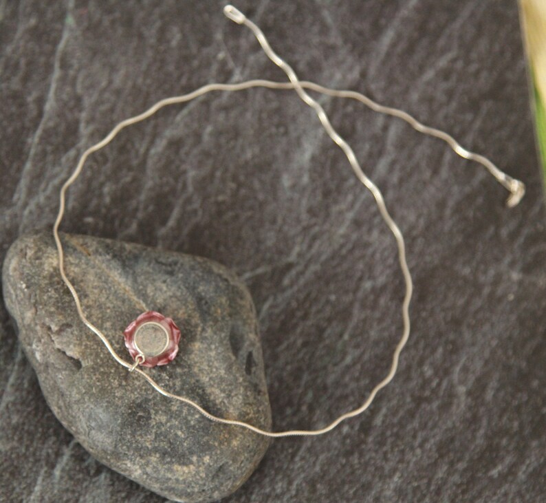 Wave Choker Sterling Silver Snake Choker Necklace With Charm Etsy