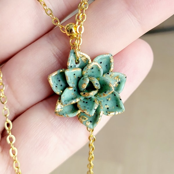 Succulent Necklace Etsy