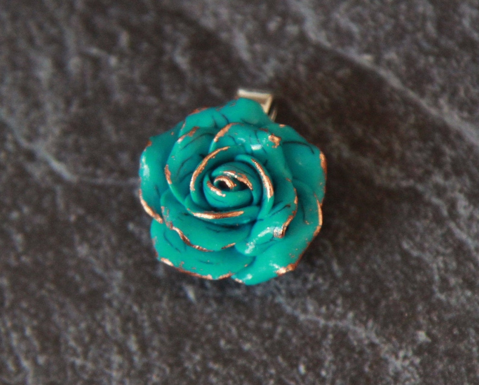 Turquoise pendant Rose pendant Pendant necklace Floral jewelry Etsy