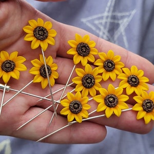 Sunflower boutonniere Sunflower accessory wedding Polymer clay flower
