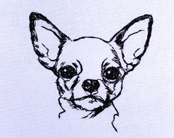 Chihuahua Sketch Etsy