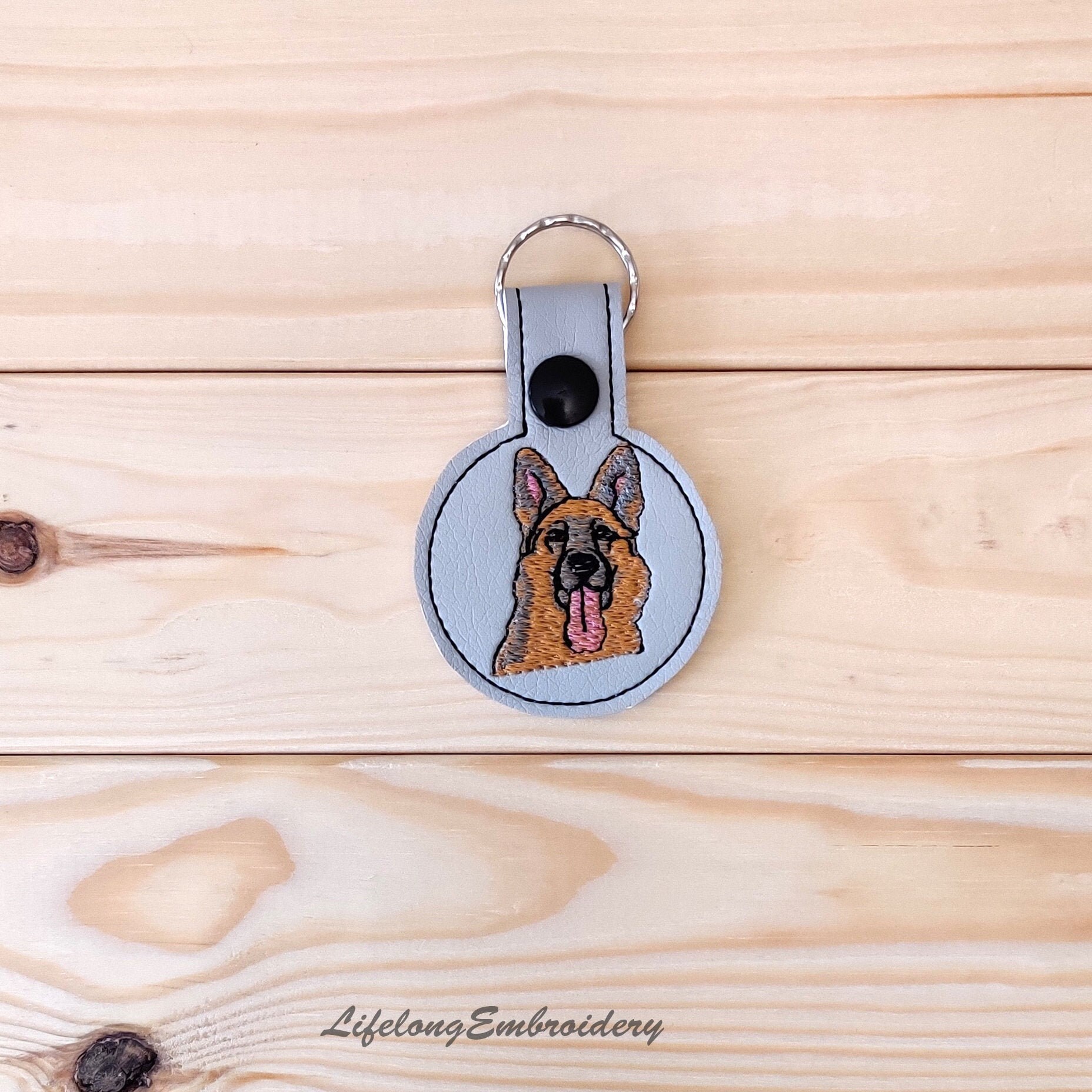 Digital German Shepherd Key Fob Embroidery Design. German Etsy