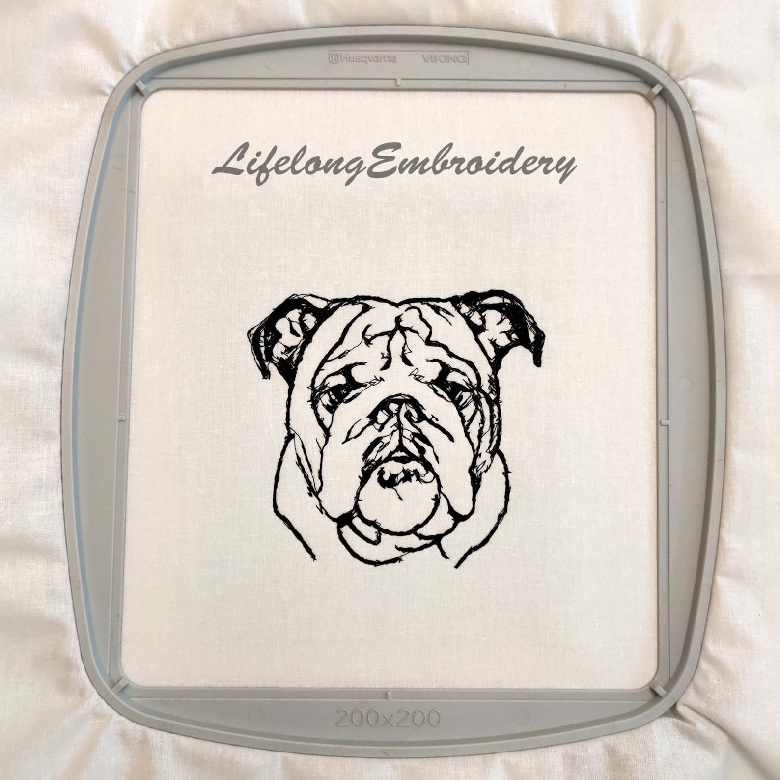 Digital Machine Embroidery English Bulldog Design. Dog Bulldog Etsy