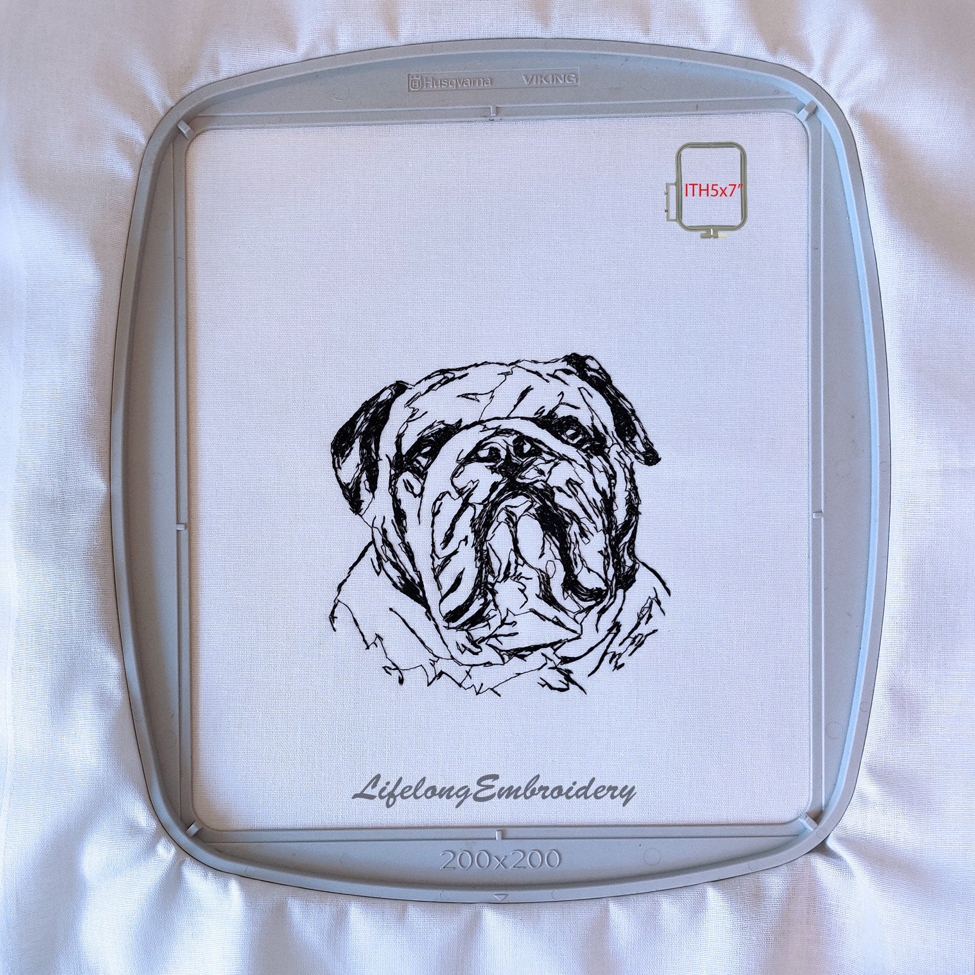 English Bulldog Embroidery Design. Digital Dog Bulldog Sketch Etsy