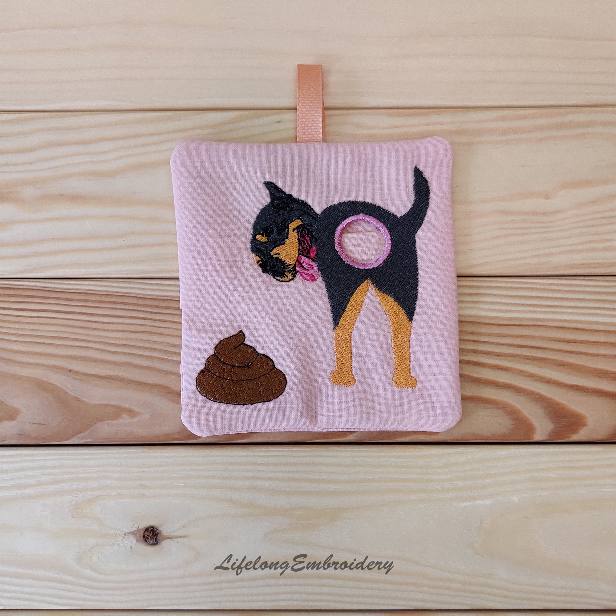Rottweiler Dog Poop Bag Dispenser Embroidery Design. Digital Etsy