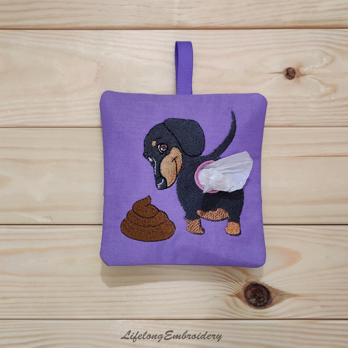 Digital Dachshund Poop Bag Dispenser Embroidery Design. Etsy