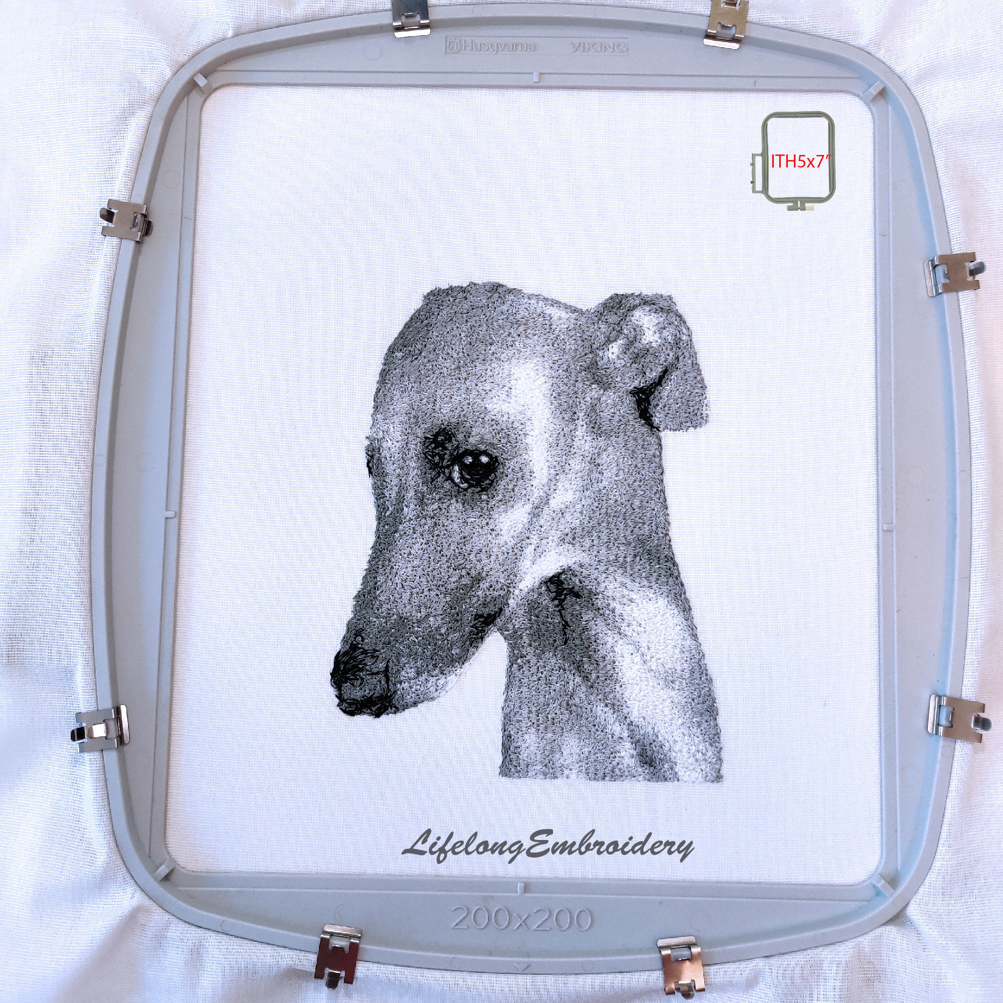 Greyhound embroidery design digital realistic greyhound  etsy