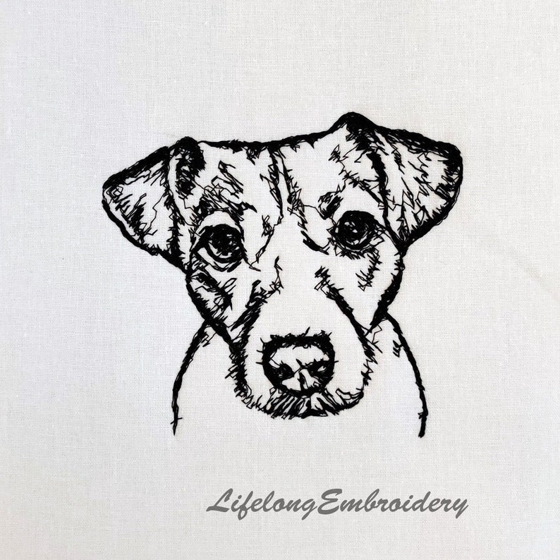 Digital Machine Embroidery Jack Russell Design. Dog Jack Etsy