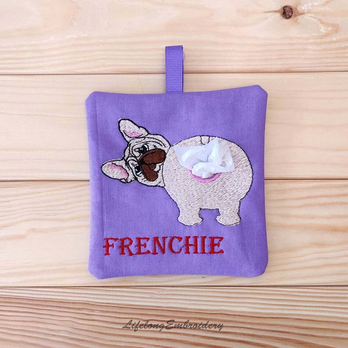 French Bulldog Dog Poop Bag Dispenser Embroidery Design. Etsy