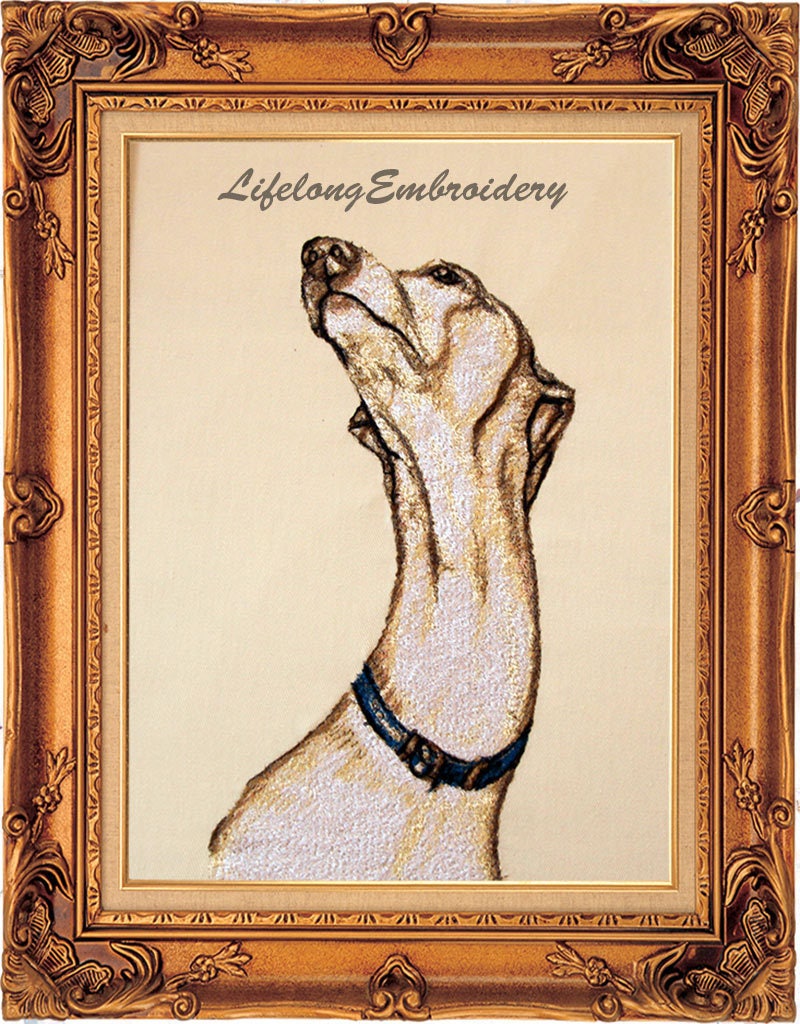 Greyhound Dog Embroidery Greyhound Dog Embroidery
