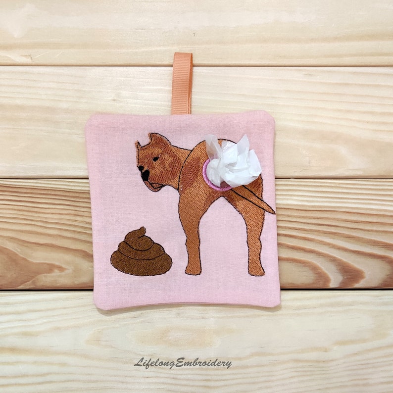 American Bully Poop Bag Dispenser Embroidery Design. Digital Etsy