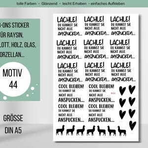 Borderless Rub-ons Sticker Llama You can&#39;t spit on them for decorating concrete, Raysin, Keraflott, plaster or other smooth surfaces 44