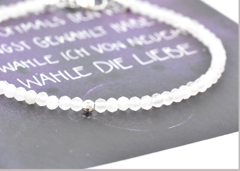 Moonstone Gemstone Bracelet, Birthstone June image 2