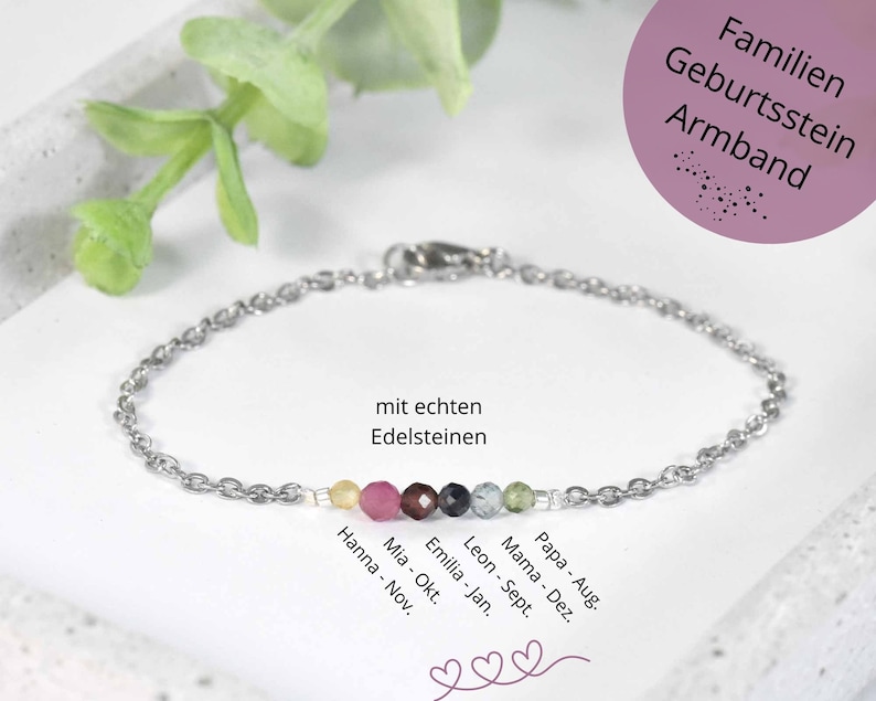 Bracelet de naissance familial avec pierres précieuses créez votre bijou personnalisé image 2