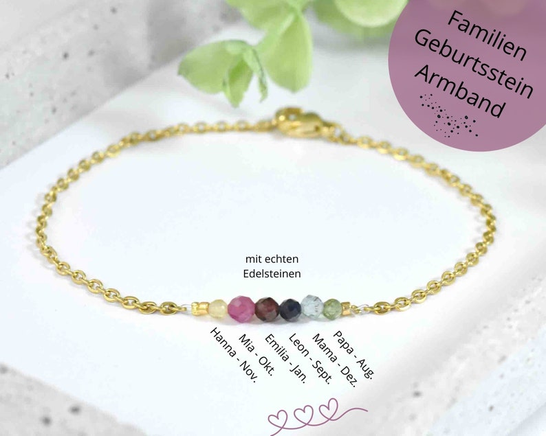 Bracelet de naissance familial avec pierres précieuses créez votre bijou personnalisé image 8