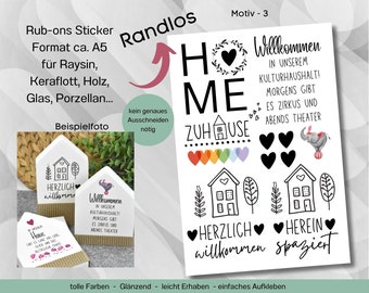 Randlose Rub-ons Sticker zur Dekoration von Gips, Beton, Raysin, Keraflott oder andere glatte Flächen 3