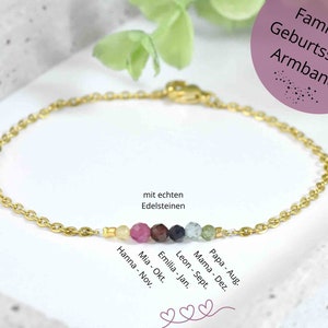 Bracelet de naissance familial avec pierres précieuses créez votre bijou personnalisé image 1