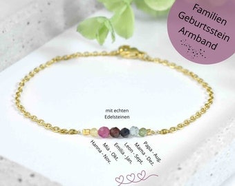 Bracelet de naissance familial avec pierres précieuses - créez votre bijou personnalisé