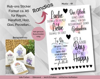 Randlose Rub-ons Sticker zur Dekoration von Gips, Beton, Raysin, Keraflott oder andere glatte Flächen 19