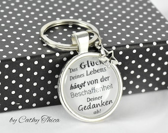 Cabochon Schlüsselanhänger "Sinnspruch", Geschenk Frau, Geburtstag, Schlüsselanhänger Spruch, Spruch Anhänger, Glücksbringer,