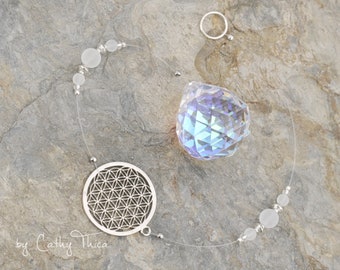 Sun Catcher Fleur de Vie avec Boule de Cristal / Sun Catcher / Feng Shui