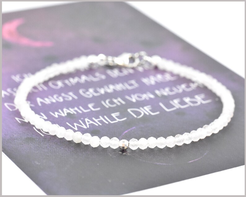 Moonstone Gemstone Bracelet, Birthstone June image 4