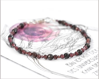 Garnet gemstone bracelet silver, birthstone January