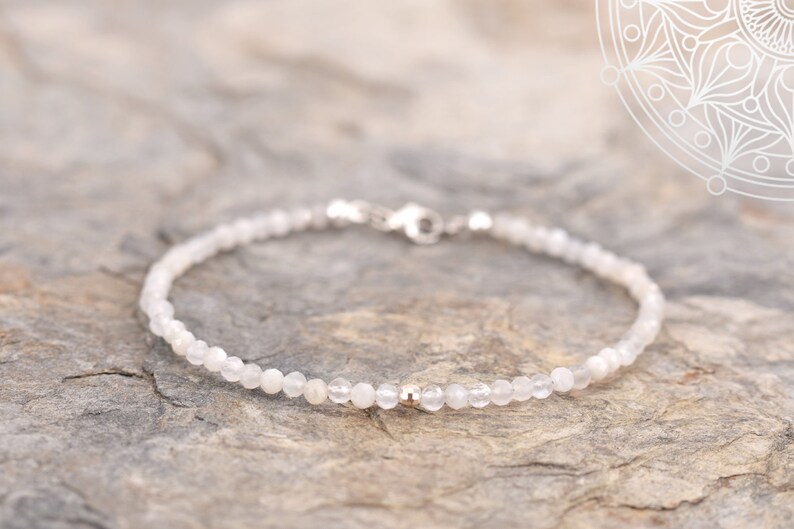 Moonstone Gemstone Bracelet, Birthstone June image 8