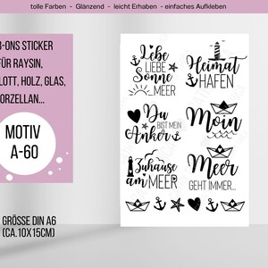 Randlos Rub Ons, Maritim Heimathafen – Transfer Aufkleber für Basteln, Sticker für Gips, Raysin, Keraflott und andere glatte Flächen. 60