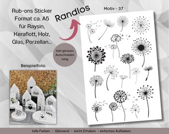 Randlose Rub-ons Sticker zur Dekoration von Gips, Beton, Raysin, Keraflott oder andere glatte Flächen 37