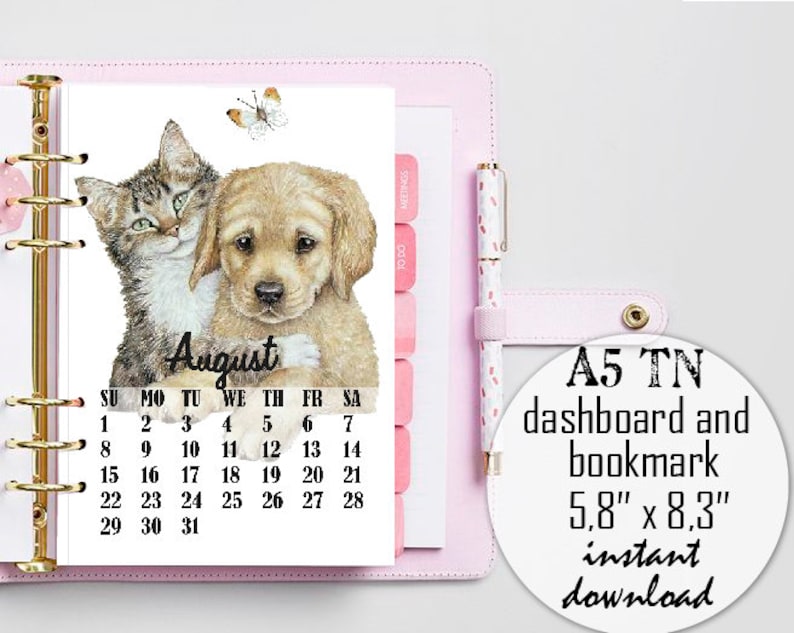 Dog and Cat Desk Calendar/4x6 2021 Printable Calendar/Animal | Etsy