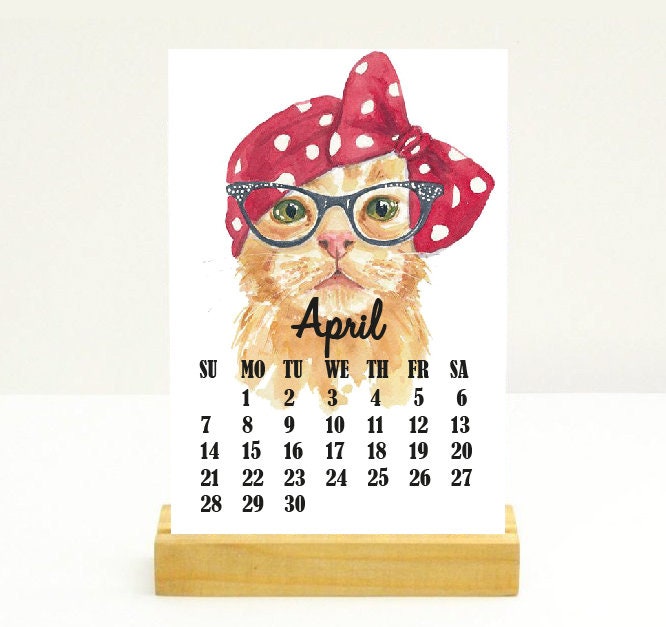 Dog and Cat Desk Calendar/4x6 2021 Printable Calendar/Animal | Etsy
