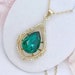 Teardrop Emerald Collier Emerald Crystal Collier Vert Mariage Collier Teardrop Pendentif Emerald Bridesmaids Collier