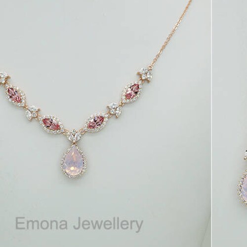 Backdrop Bridal Necklace Blush Back Drop Necklace Back Drop Etsy
