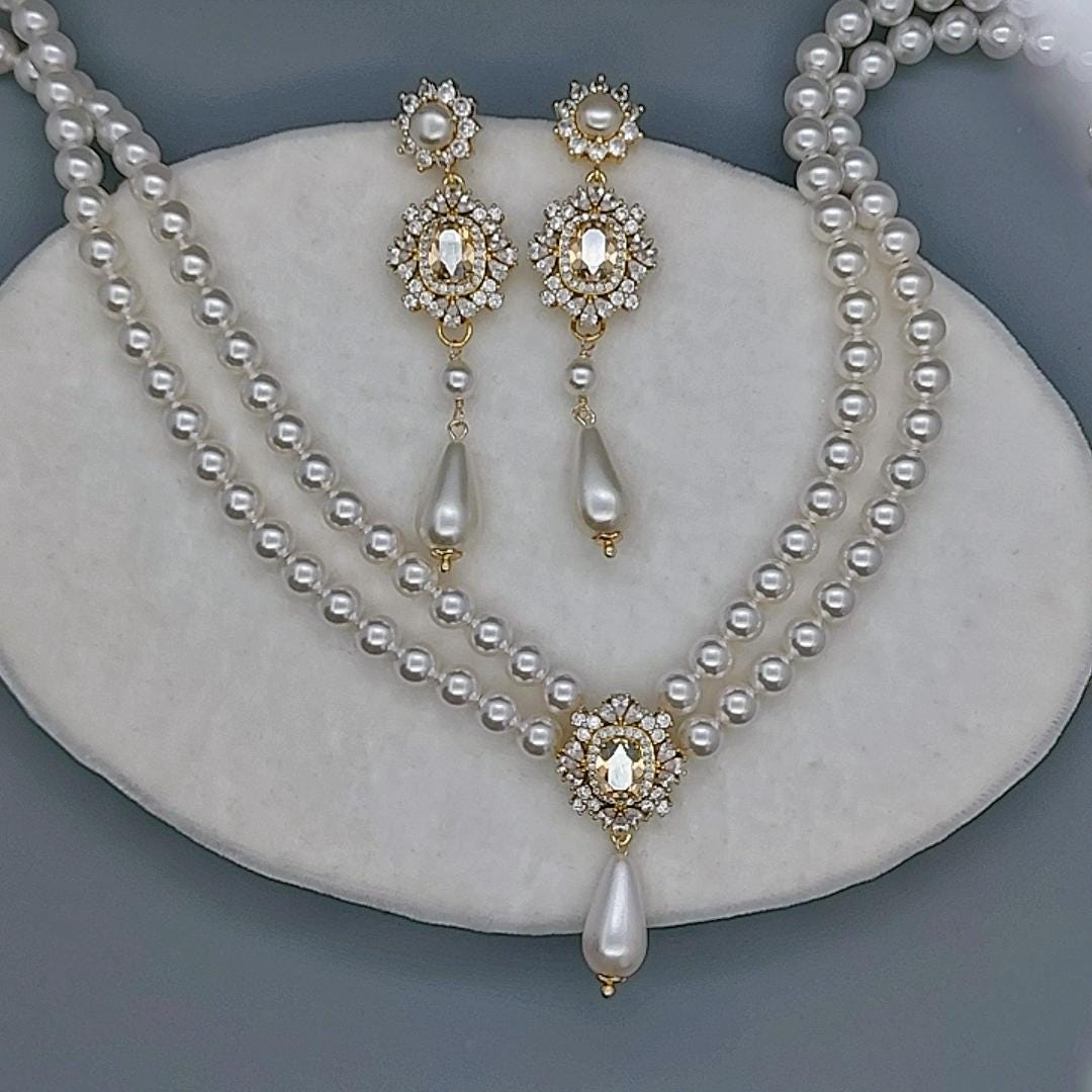 Collana Lunga Di Perle Bianche – 44 Pollici – Stile Avvolgente Doppio Look – Perline Da 7mm
