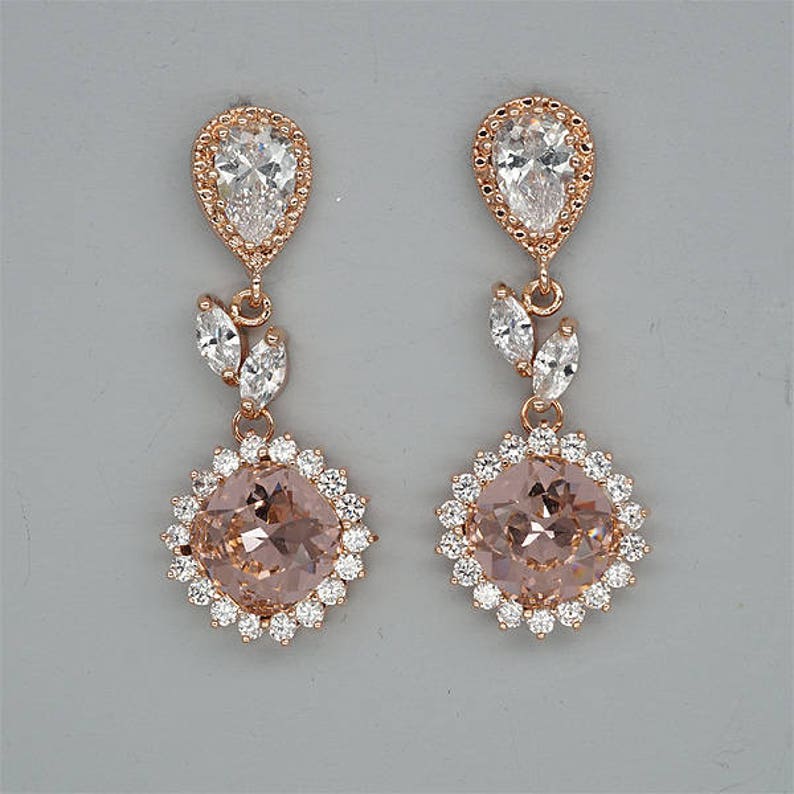 Blush Bridesmaid Jewelry Set Blush Pink Wedding Necklace and Etsy