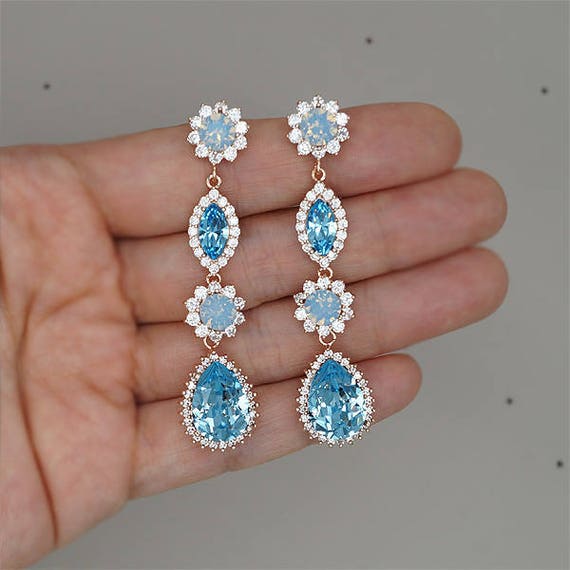 Aquamarine wedding earrings deals